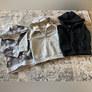 Three 18M Zip Up Hoodies